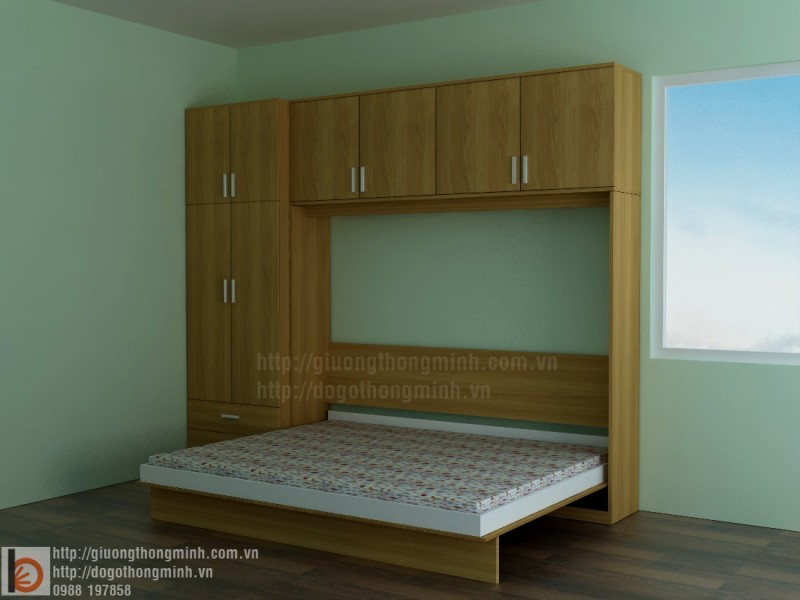 giường tủ gỗ thông minh