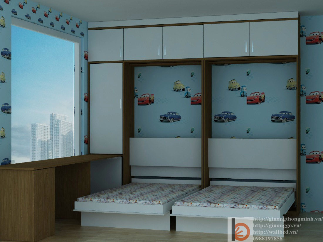 Giường thông minh cho bé phòng ngủ nhỏ 7m2