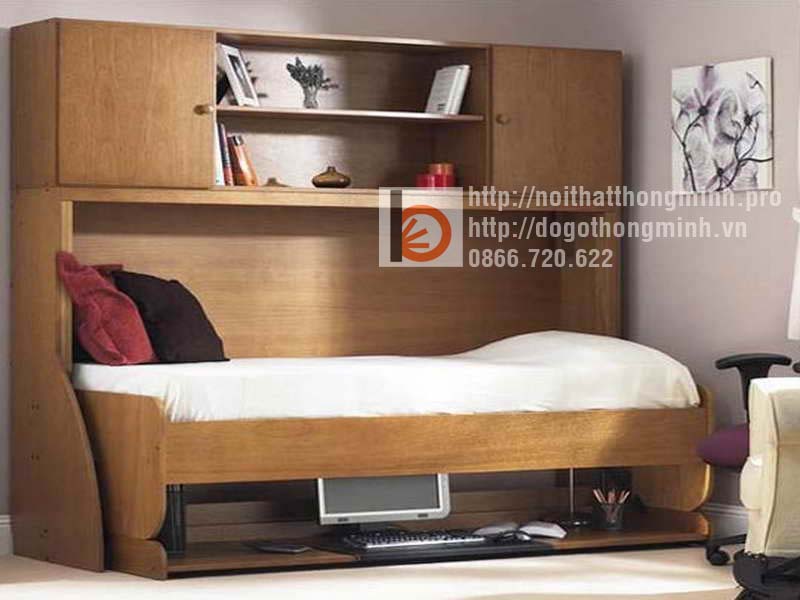 giường ngủ thông minh bằng gỗ