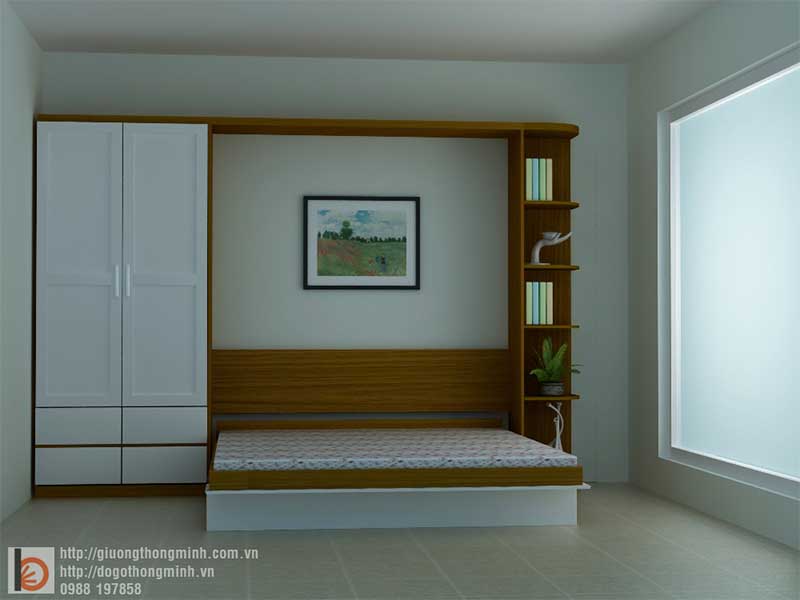 tủ giường gỗ thông minh