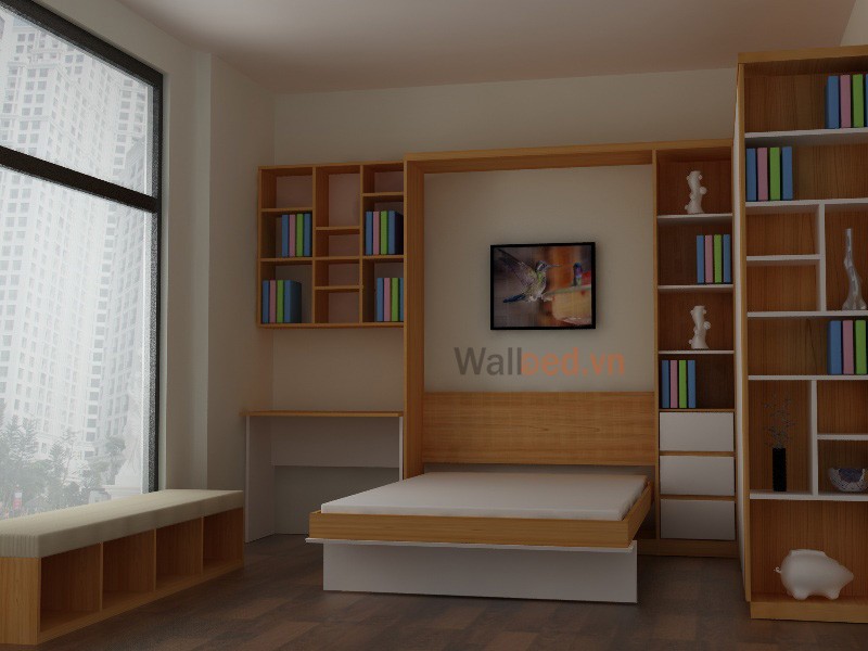 giường gỗ gấp thông minh