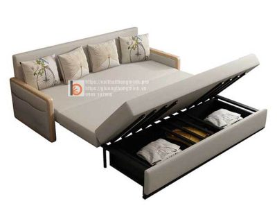 sofa giường tay viền gỗ2