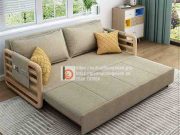 sofa giường thông minh nan sắt tay gỗ-NV