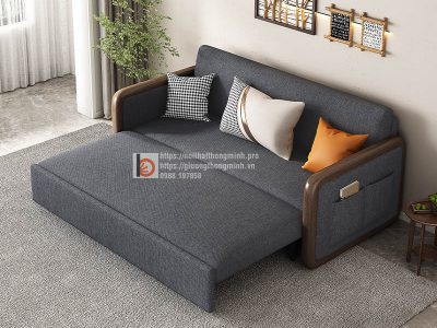 sofa giường thông minh tay viền gỗ1