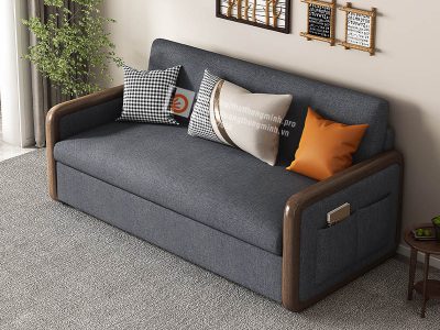 sofa giường thông minh tay viền gỗ5
