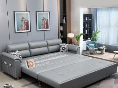 sofa giường bọc giả da-2