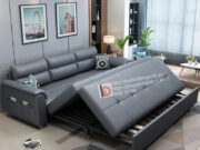 sofa giường bọc giả da-8