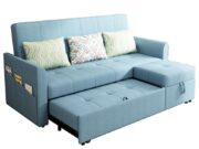 sofa bed góc L bọc nỉ