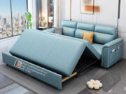 sofa bed xanh kẻ